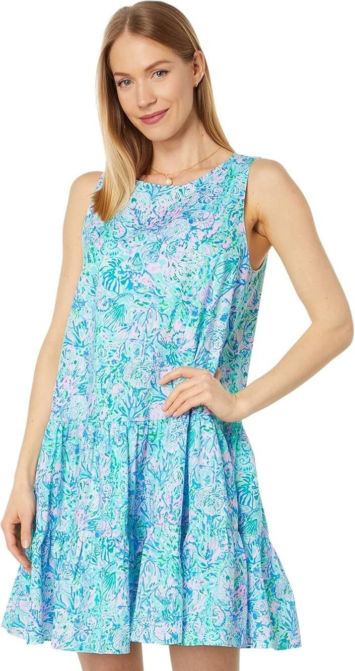 Lilly Pulitzer Trina Dress Surf Blue Soleil It On Me Sleeveless Shift Medium NWT